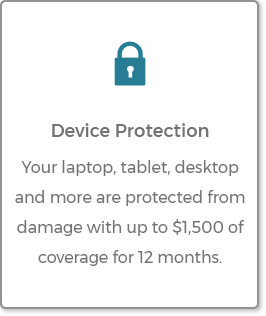 Device Protection - Your laptop, tablet, desktop and more are protected from damage
                                                  with up to $1,500 of coverage for 12 months.